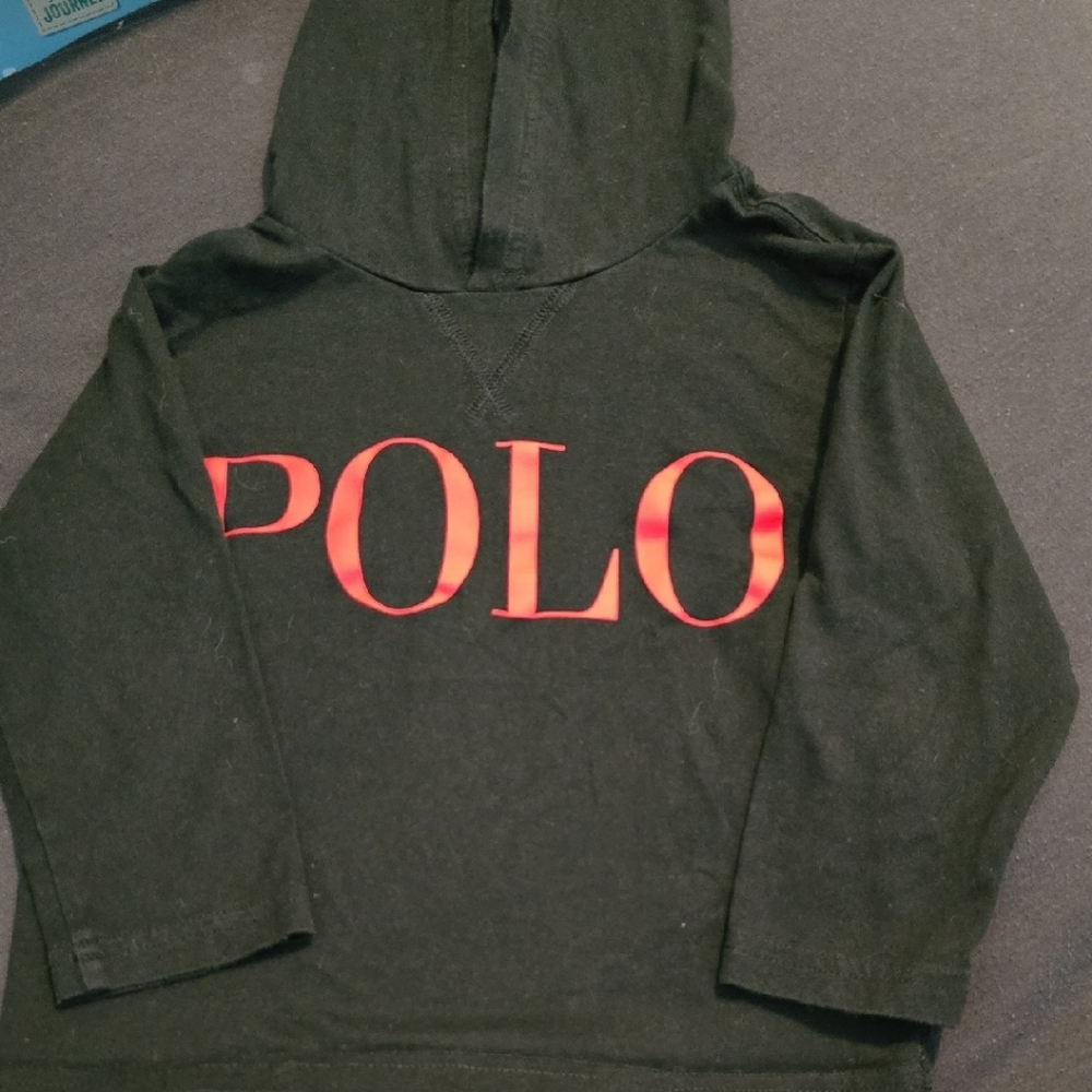 Polo by Ralph Lauren Kids Black Shirt with Red Logo And Hood
